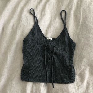 Grey Knitted crop top tank
